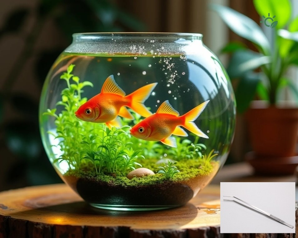 수초 어항 꾸미기 곡선형 핀셋 심기 관리 집게 48cm 8,800원