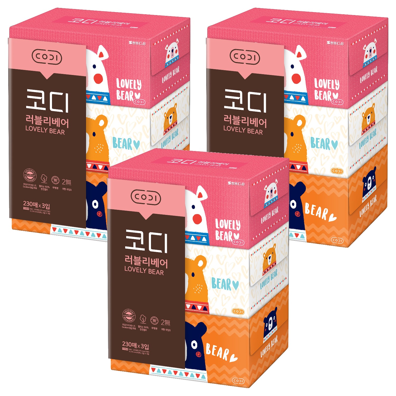 코디 러블리베어 천연펄프 미용티슈 2겹 13,350원