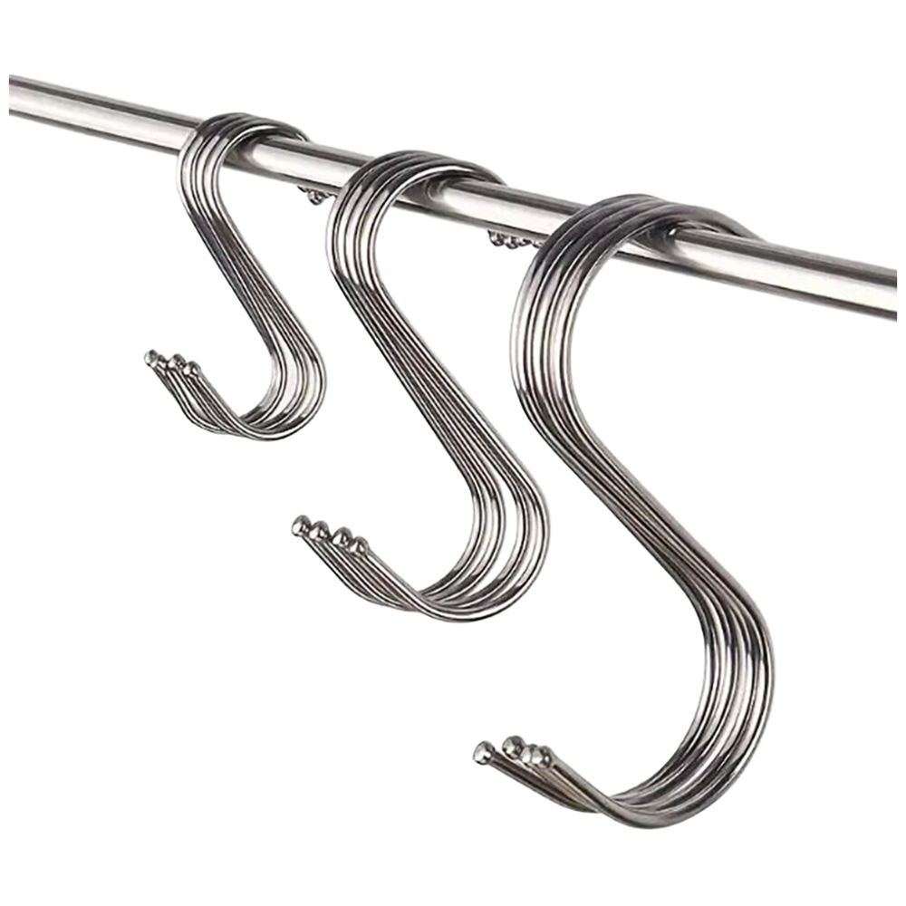 뽀아샵 다용도 스테인리스 S자 고리 스텐걸이 J-J009, 실버, 10개 4,600원