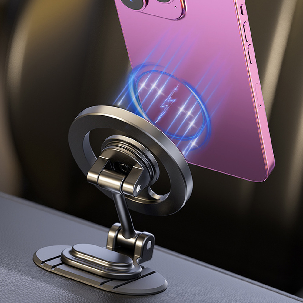 차량용 360도 회전 맥세이프 차량 핸드폰 거치대 초강력 N52 네오디뮴 알루미늄 합금, 블랙, 1개 12,500원
