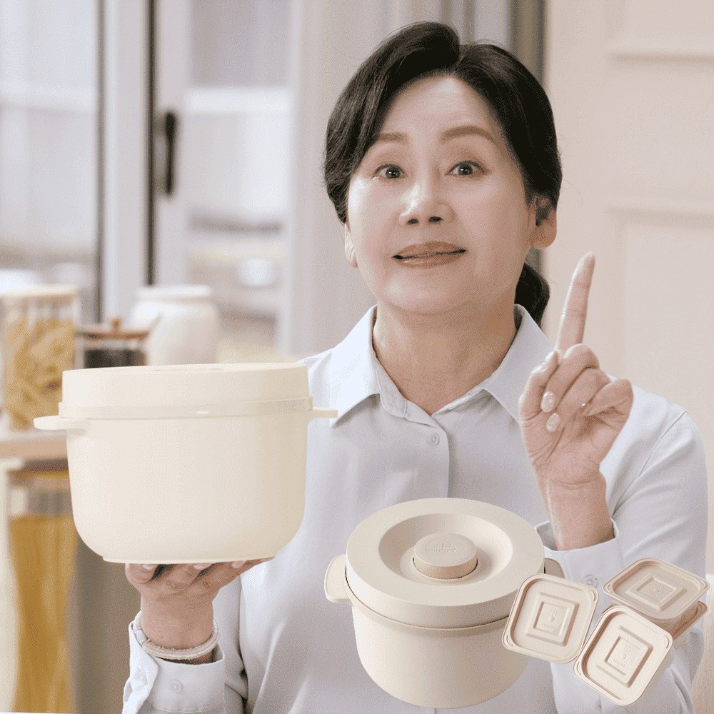 홍여진 하이로 건강 스텐저당밥솥 2L 밀폐용기 4개 전자레인지사용, 화이트, 1개 29,800원