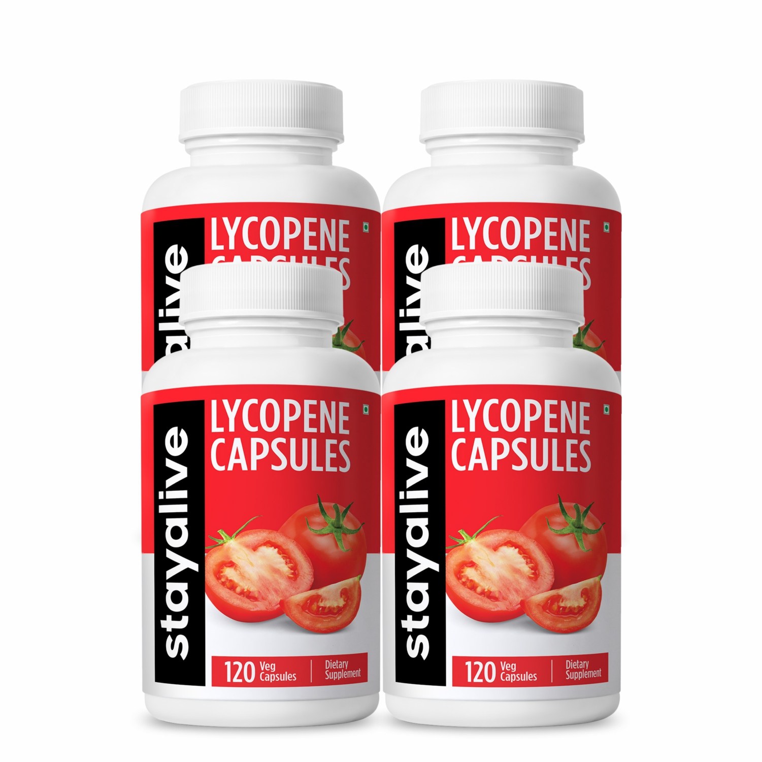 STAY ALIVE 남성용 리코펜 보충제 60mg, 천연 토마토 추출물 분말, 100% 식물성 리코펜 복합체, 비GMO 및 글루텐 프리 카로티노이드 보충제, 4개, 120정 81,990원