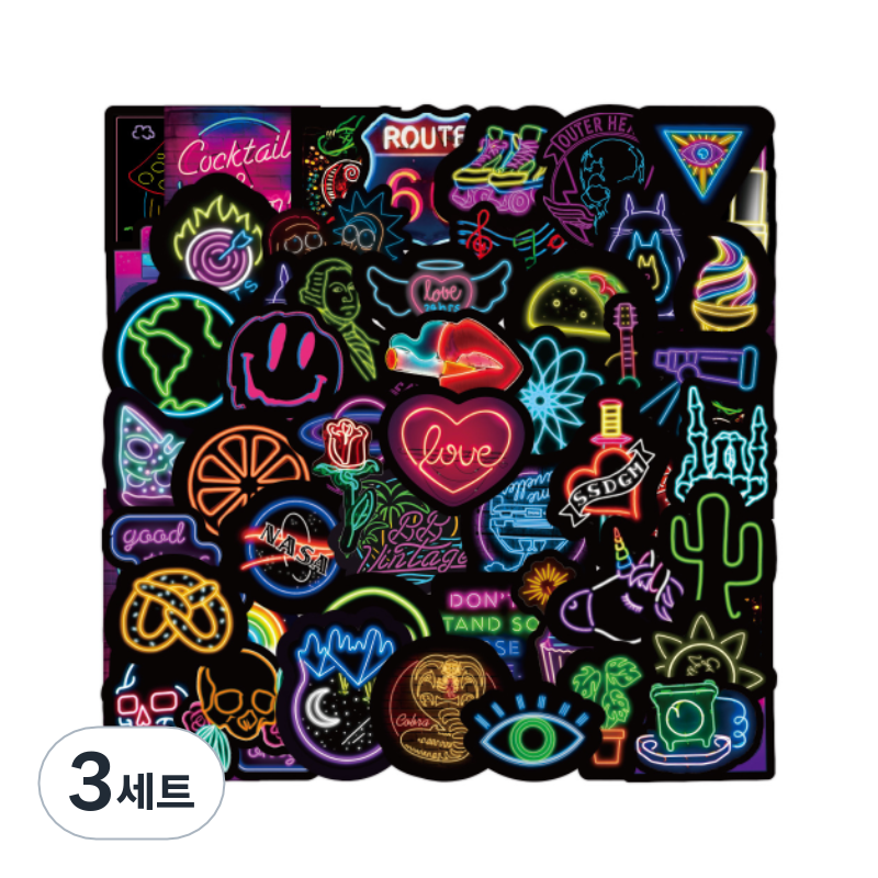 오손 DIY 꾸미기용 네온사인 타입 스티커 50종 10,280원