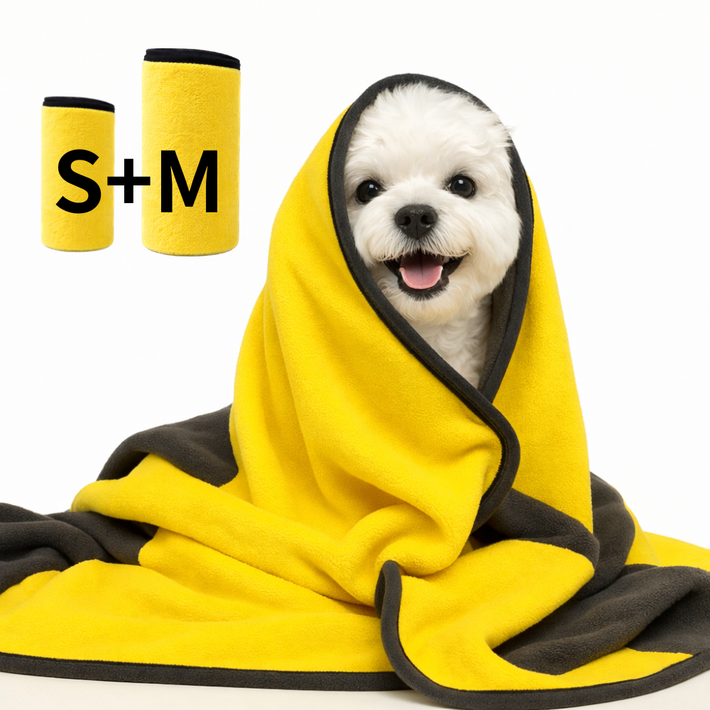 위시피키 흡수빠른 양면 소형 중형 대형 강아지 수건, 1세트, 노랑 11,100원