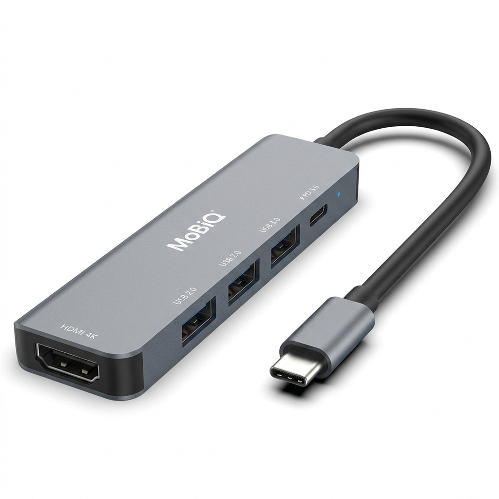 모비큐 5포트 C타입 4K HDMI USB 5G 100W PD 충전 멀티 허브 14,500원