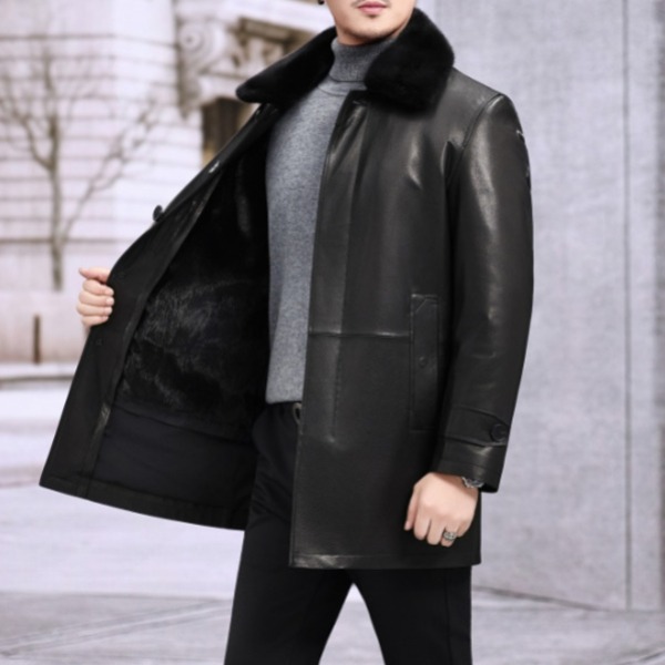 가죽점퍼 밍크 자켓 바이크 오토바이 무스탕 퍼 가을 겨울 블루종 재킷 라이더 남성 레더 남자 캐주얼 1,511,500원