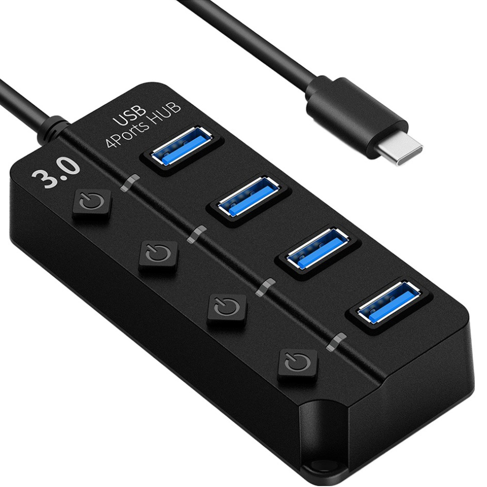구스페리 USB 3.0 C타입 개별스위치 무전원 4포트 멀티허브 1m 6,900원