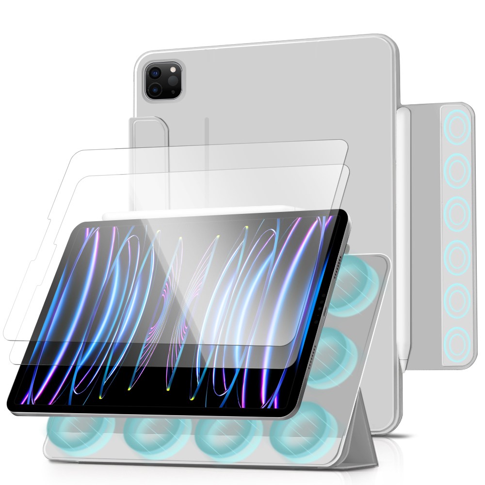 더조은셀러 아이패드 호환 3단 폴리오 마그네틱 케이스 2매입 유리필름 포함 27,200원