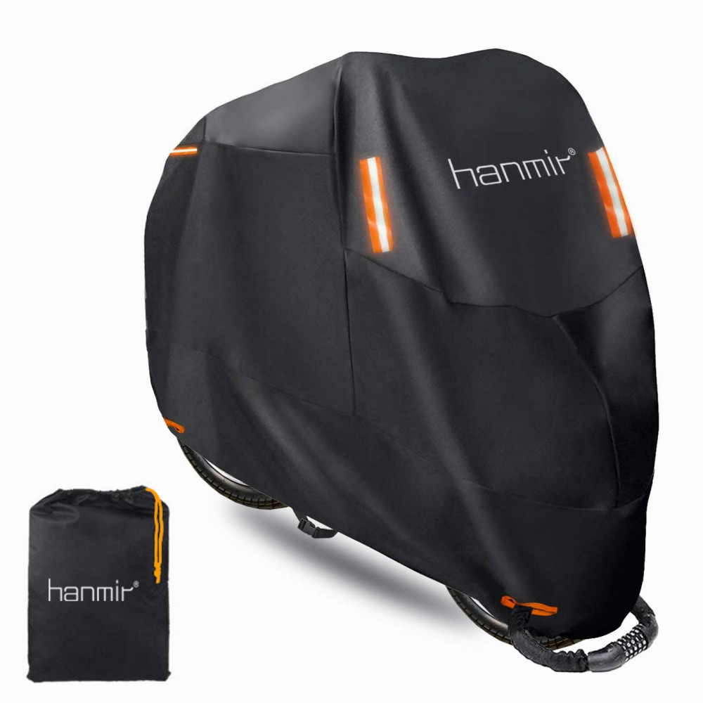 Hanmir 오토바이 커버 300D 두꺼운 고품질 커버 내열성 방수 방풍 튼튼한 오토바이 빅사이즈 덮개 레인 커버 주차커버 XXXXL, 블랙 28,900원