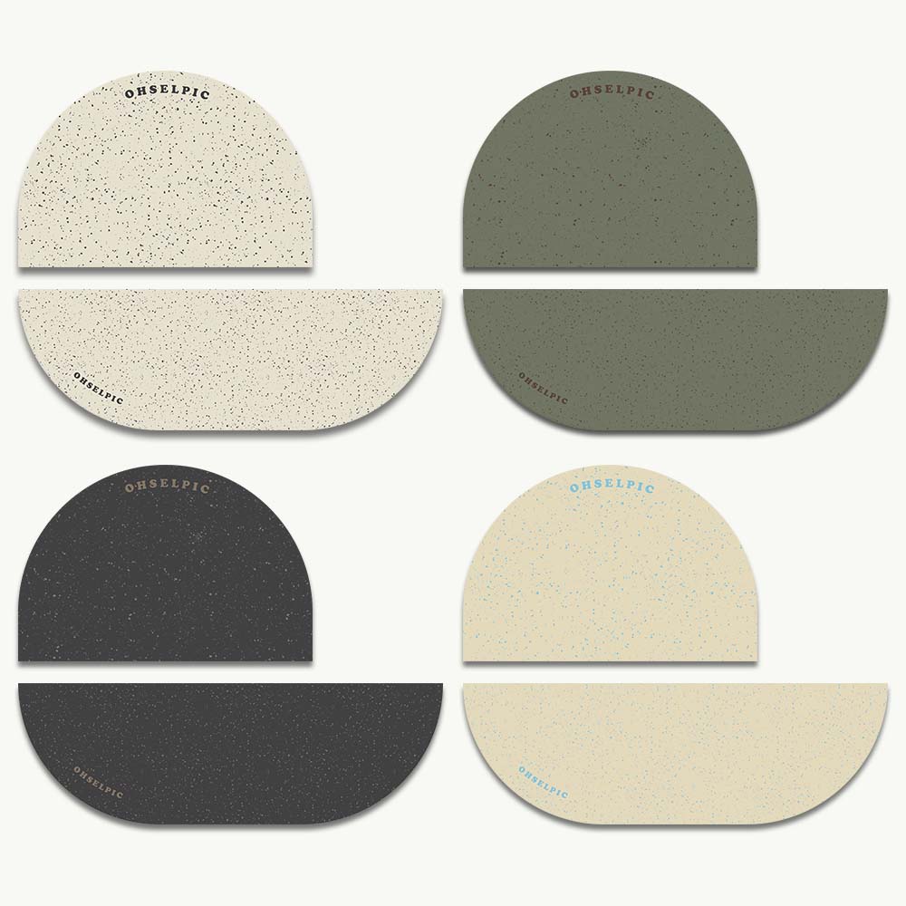 오셀픽 2종세트 오브제 반원형 빨아쓰는 규조토 발매트, 1세트, 그리너리 22,000원