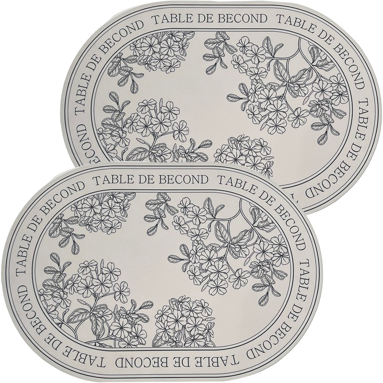 비컨드 북유럽 1인용 테이블 매트, 아이보리수국, 43 x 29.5 cm, 2개 17,100원