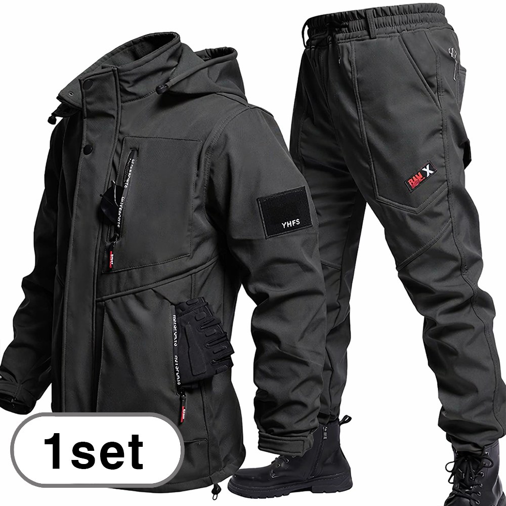 차쿠 남성 겨울 기모 작업복 상하세트 전술복 방수 방풍 소프트쉘 기모 야상 혹한기 방한복 현장복 경비복 야외작업복 세트 공장복 빅사이즈 39,800원