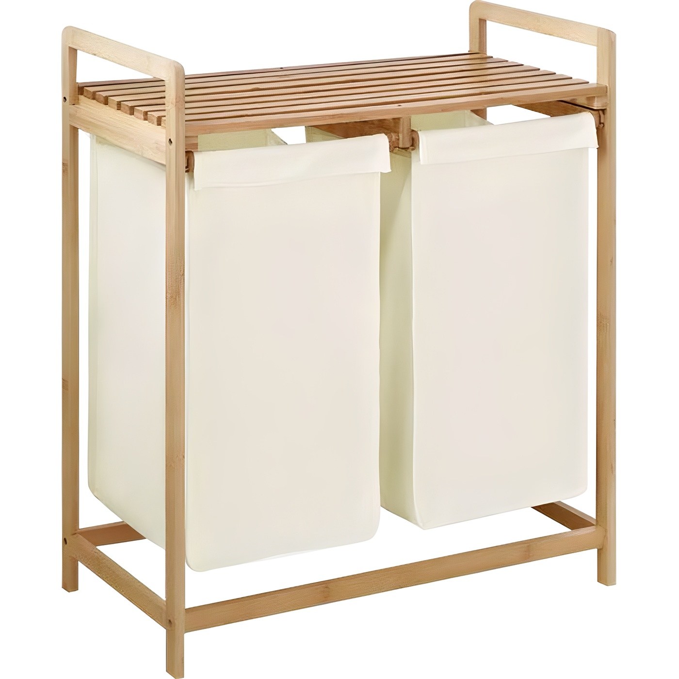 네이쳐리빙 내츄럴 뱀부 대나무 슬라이딩 2칸 빨래바구니 41,900원
