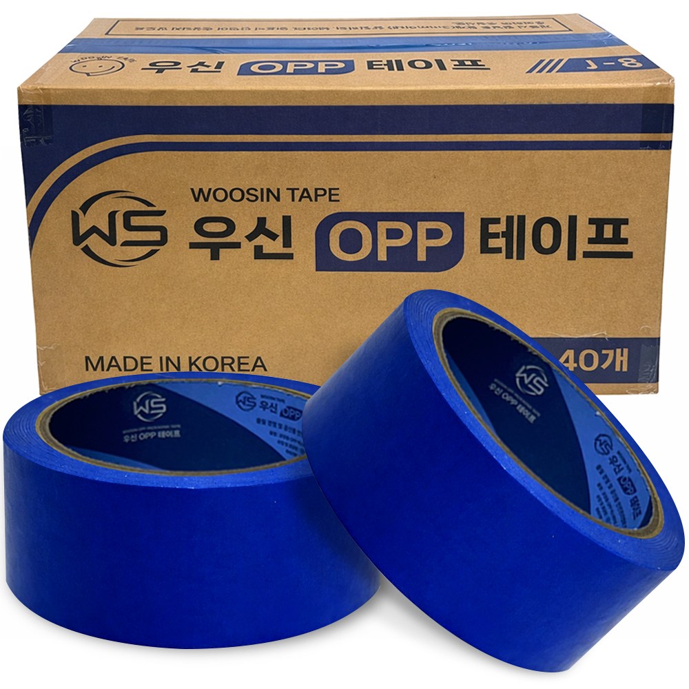 파랑색 컬러 박스테이프 OPP 포장용 국내제조 색테이프 80M, 10개 15,500원