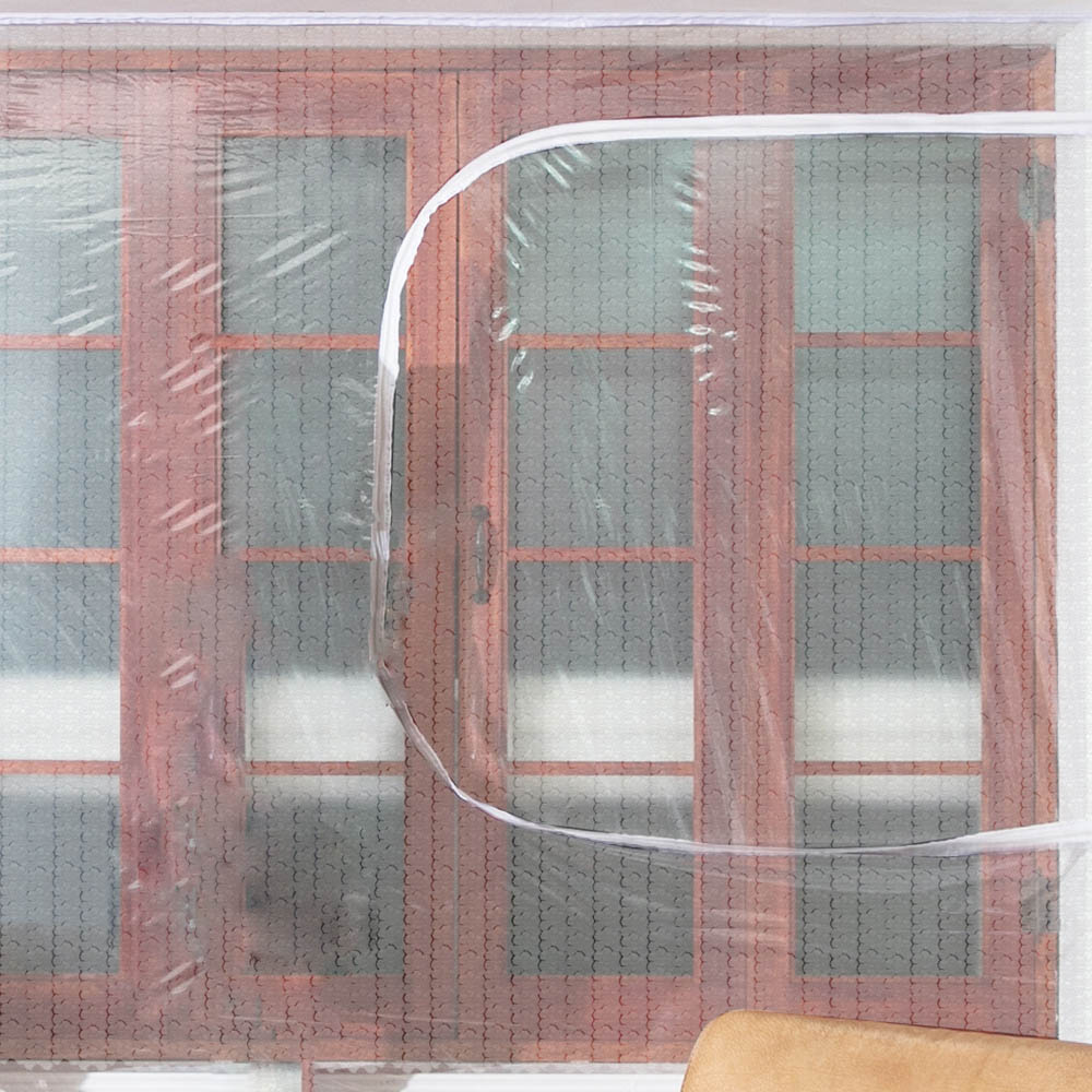 다샵 벨크로 부착형 창문형 지퍼식 방풍 바람막이 3중 에어캡 투명 23,400원