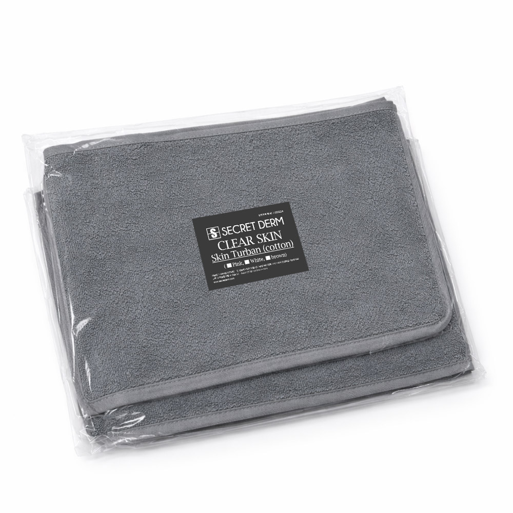 시크릿덤 국산 사각 터번 세안 헤어밴드 샤워 머리띠 피부터번 피부관리 면100%, 1개, 국산 그레이 터번 3,650원