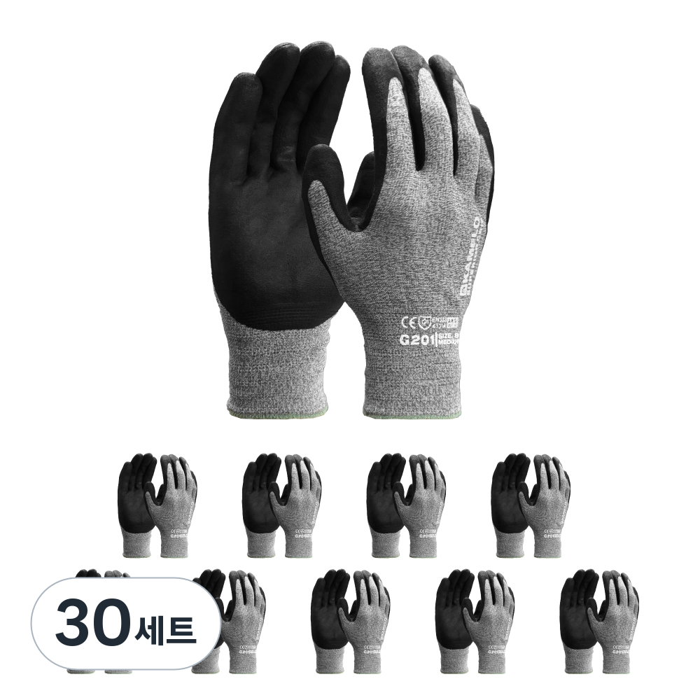 카멜로 NBR 그립 코팅 작업장갑 G201, 그레이, 30세트 35,700원