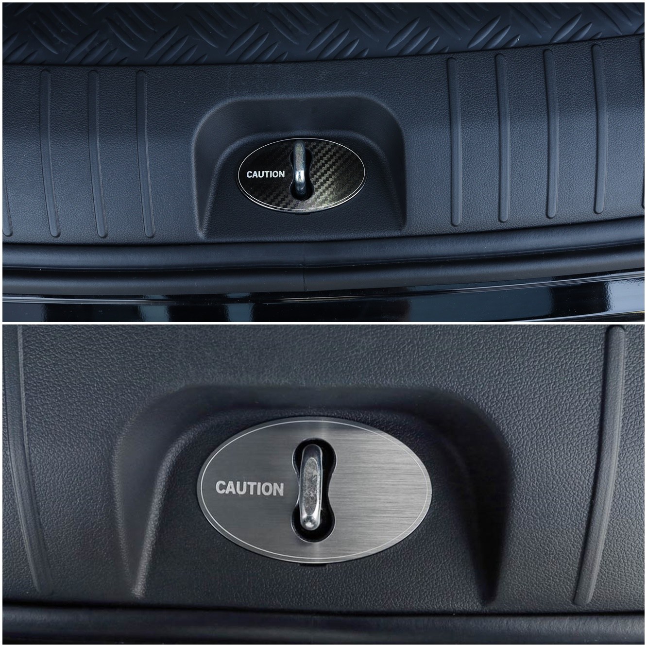 영카클럽 스타리아 호환 트렁크 도어락 메탈 알루미늄 포인트 몰딩 커버 튜닝 악세사리 용품, 카본 트렁크도어락 10,000원