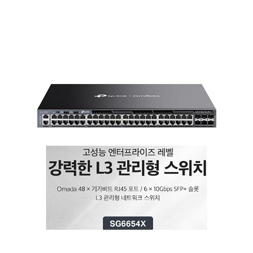 티피링크 오마다 TL-SG6654X 기가48포트 10G SFP+6포트 L3스위치허브 1,060,000원
