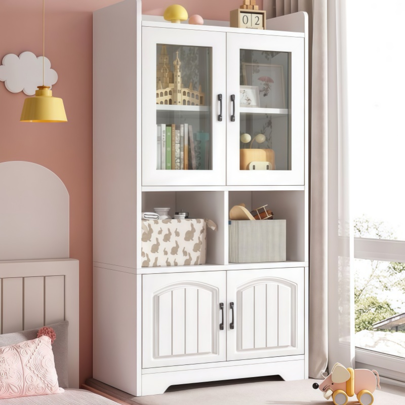 사물함 진열장 방진책장 침실 수납장 다층 가정용 투명 유리문 장식장, 147cm 115,000원