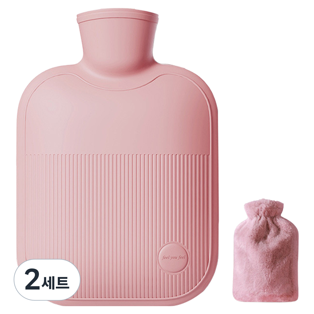 해피앤굿 따듯함 보온물주머니 핑크 베이직 M 1L + 래빗커버 세트, 2세트 18,200원