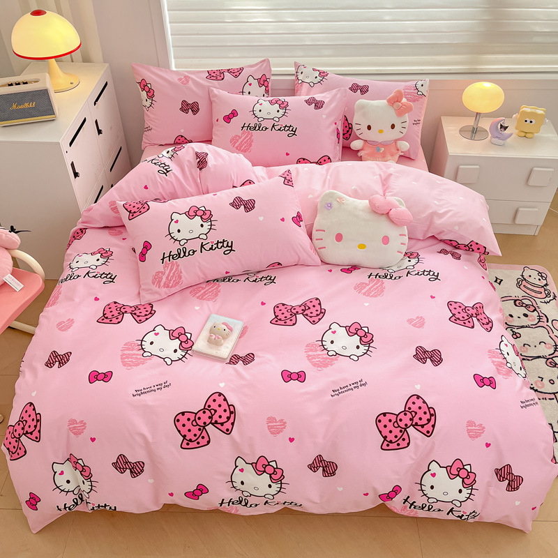 에프식스 헬로키티 순면 사계절 이불커버 베개커버 침대시트 침구 세트 49,500원