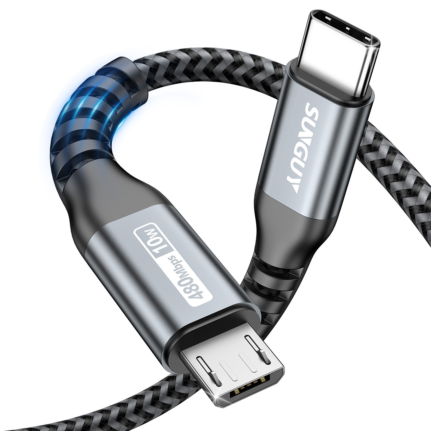 SUNGUY 마이크로 5핀 to C타입 고속 충전 케이블 480Mbps 10W, 1개, 그레이, 2m 6,990원