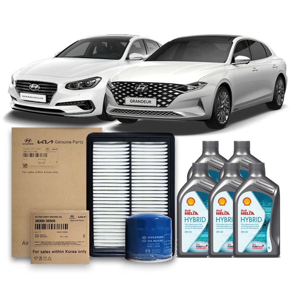 그랜저 IG 더뉴 하이브리드 전용 쉘합성유+순정필터세트 0W20 161,190원