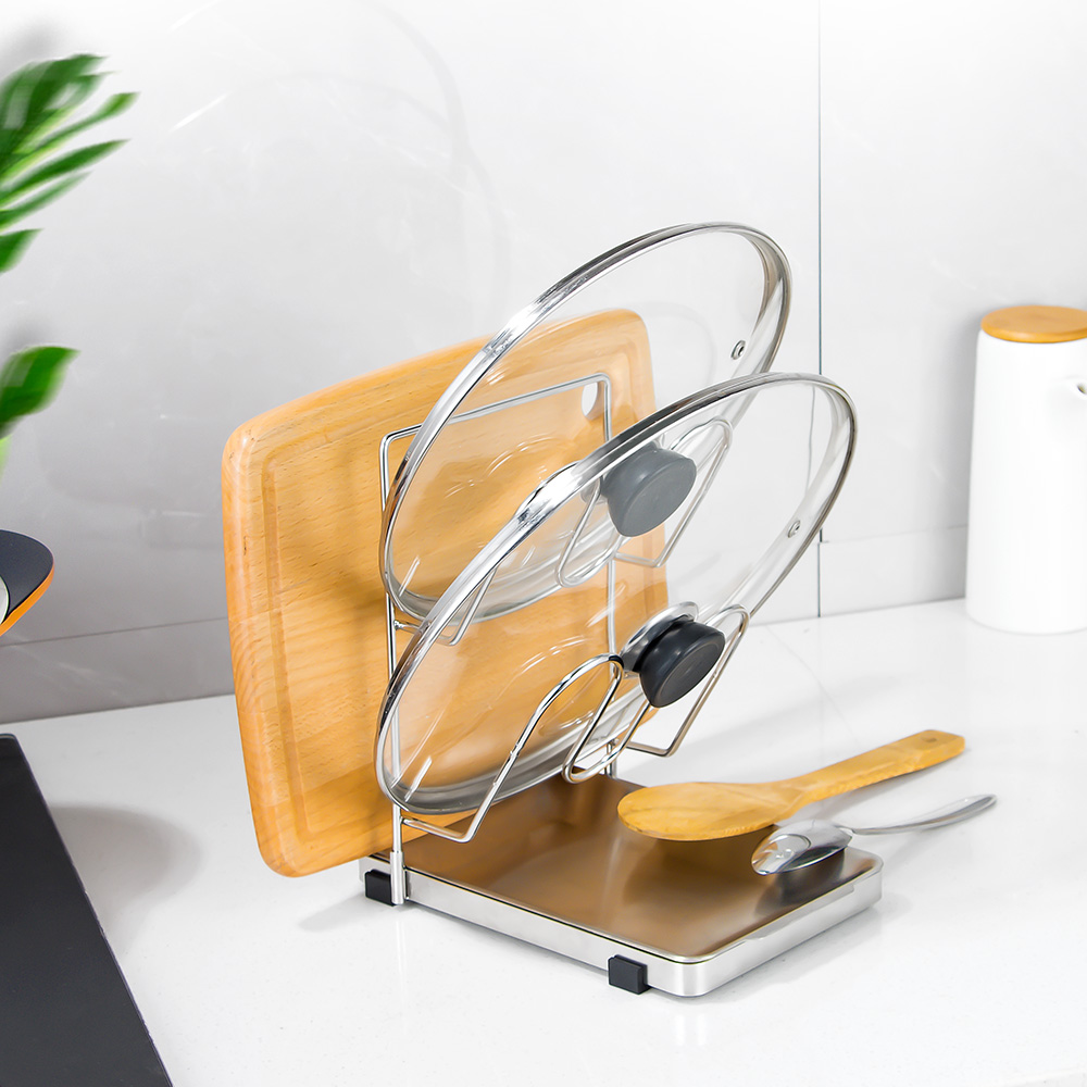 하이롱송 304 스텐 다기능 3in1 냄비뚜껑 거치대 조리도구 받침대 정리대, 1세트, 실버 47,800원