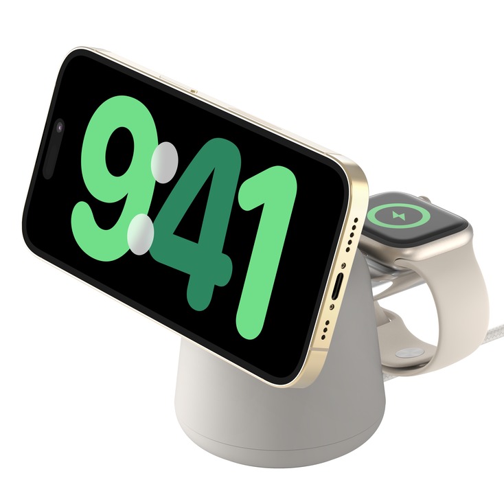 벨킨 부스트차지 프로 Qi2 15w 마그네틱 독 2in1 무선 충전기 WIZ027btH3, 샌드(WIZ027btH37), 1개 159,000원