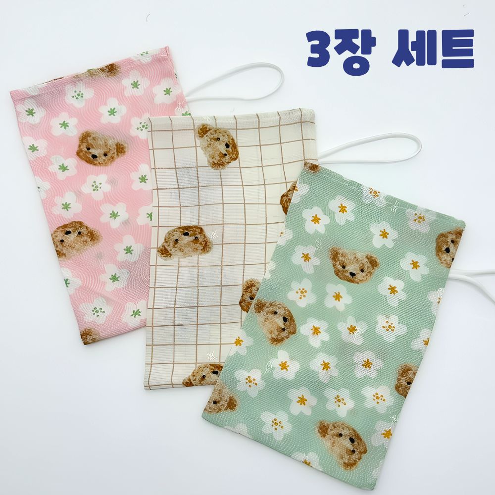 인견 때타올 고급 나염 부드러운 때밀이 사각타올 목욕용, 1세트, 3개입, 플라워곰(핑크+아이보리+민트) 13,900원