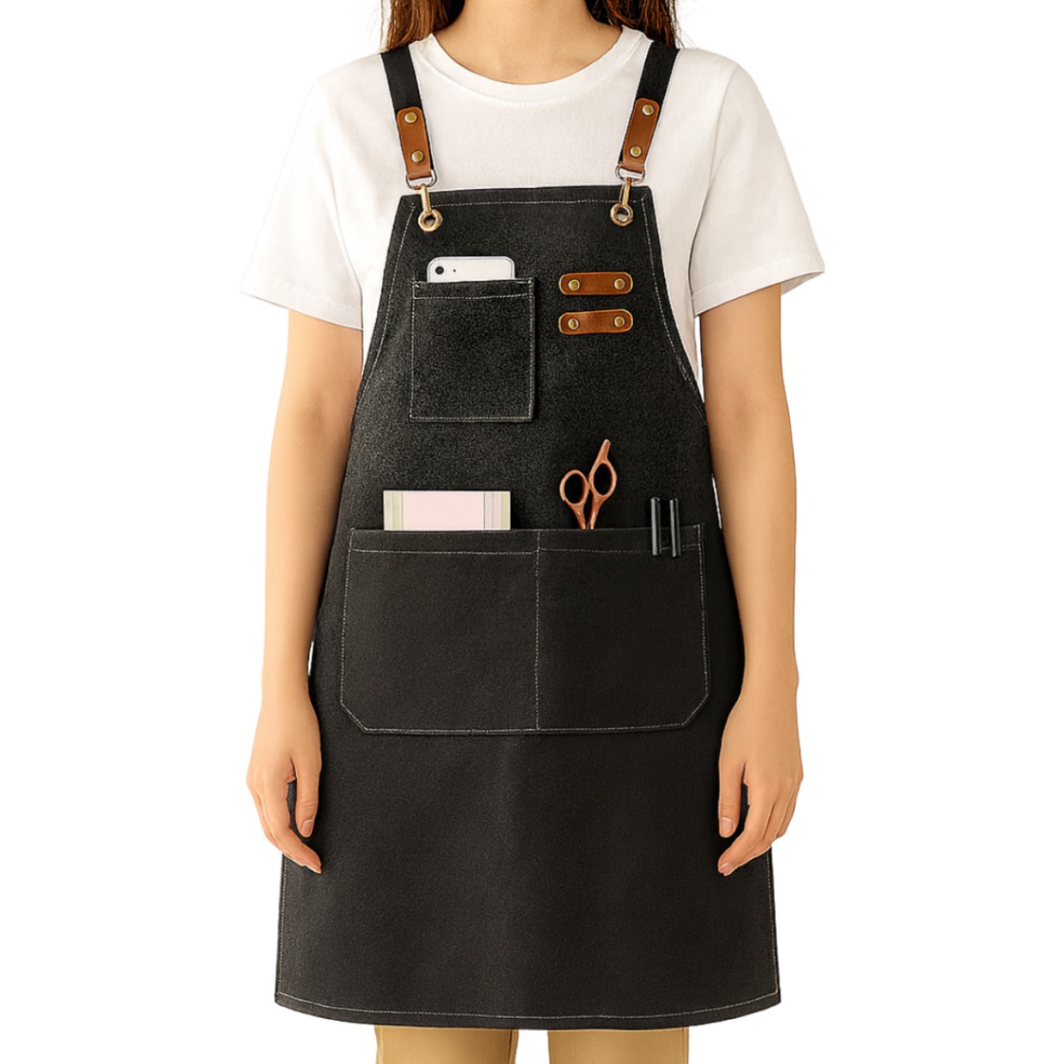 오늘한켠 수납만점 튼튼한 주방 데님 앞치마 15,500원