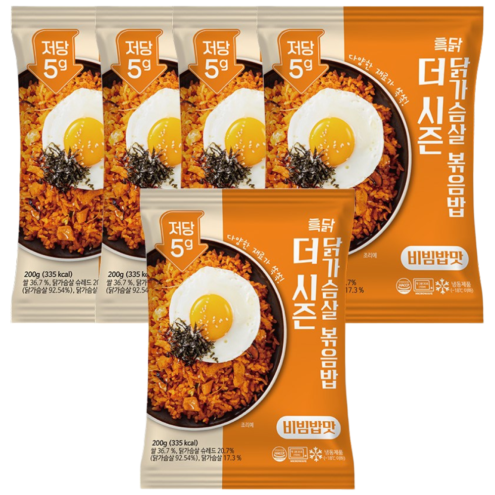 흑닭 더 시즌 닭가슴살 볶음밥 비빔밥맛 저당 볶음밥 200g, 5개, 200g 17,300원