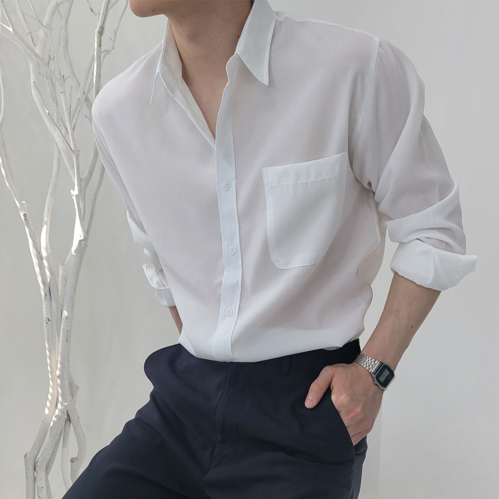 [당일출고] 남자 린넨 셔츠 아이스 여름 긴팔 남방 오버핏 33,800원