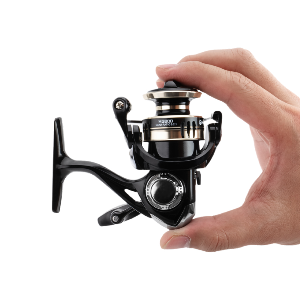 Huidiao 132g 미니 스피닝릴 울트라라이트 낚시릴 5.2:1 기어비 4kg 드래그 마이크로 피싱용, 블랙, MG800 10,100원