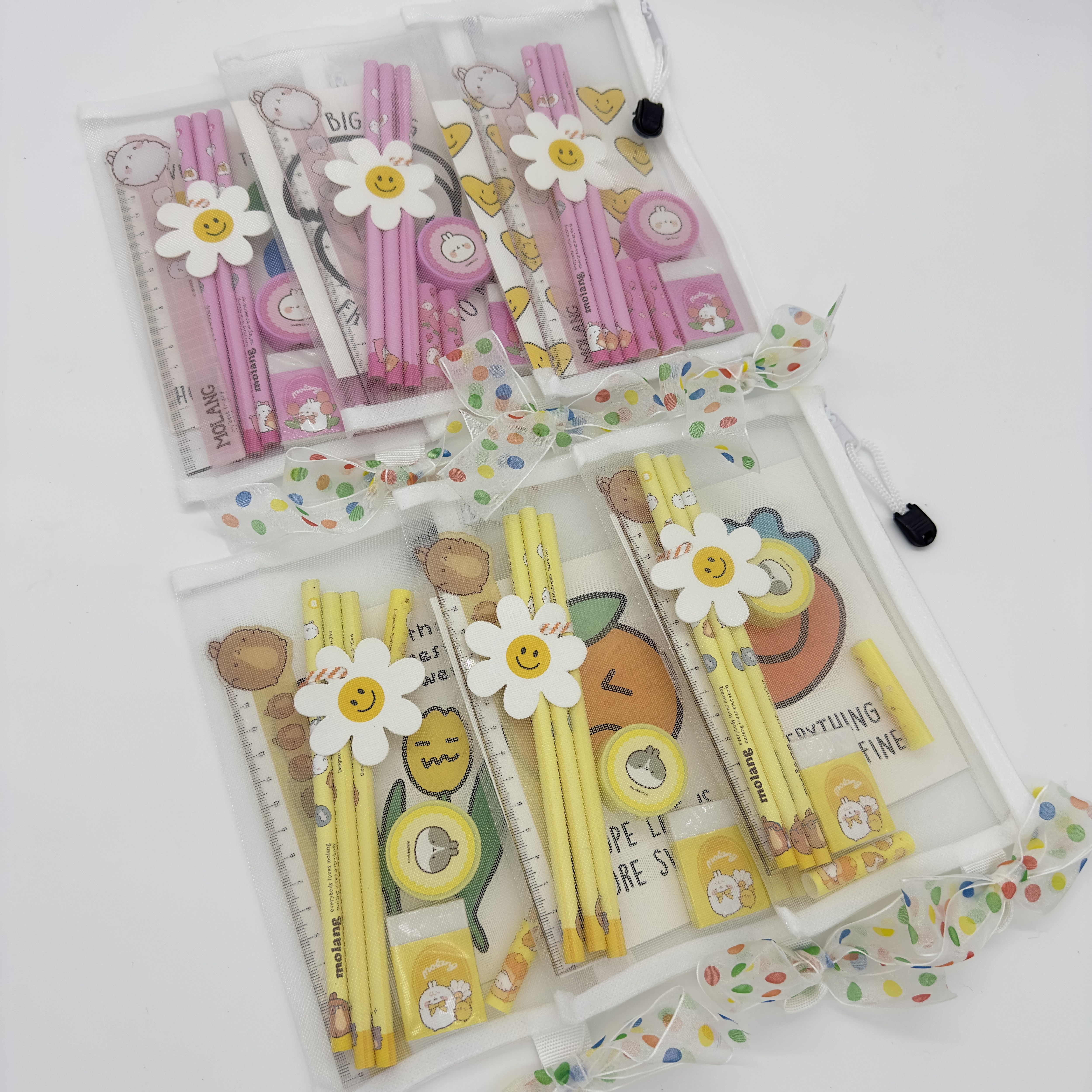 어린이집 초등학생 생일선물 학용품 답례품, 6개, 옐로우+핑크 21,300원