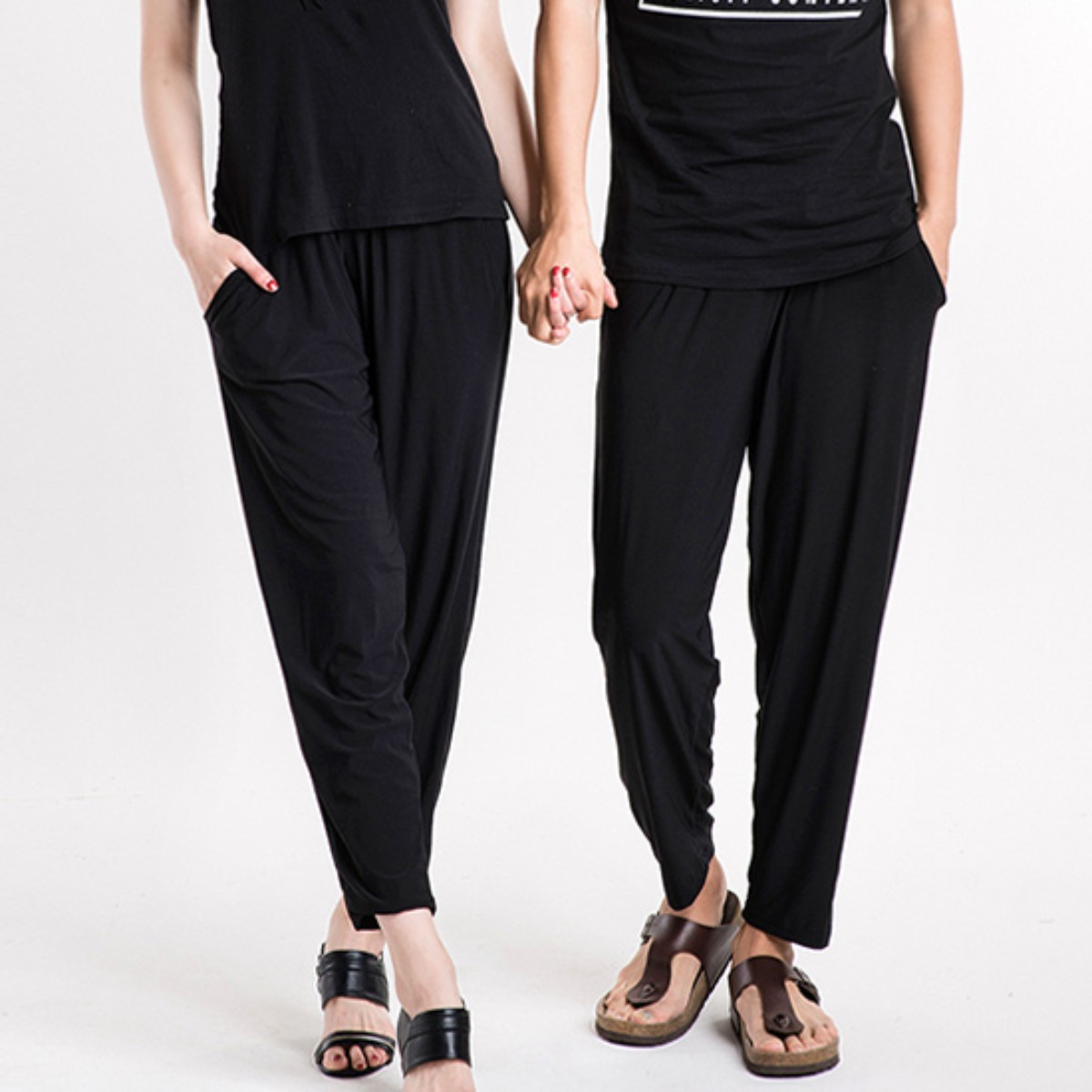 (1+1) 2장 묶음 이라인 블랙버프 남녀공용 아이스 9부 배기바지 냉감 쿨링 밴딩 팬츠 9,900원