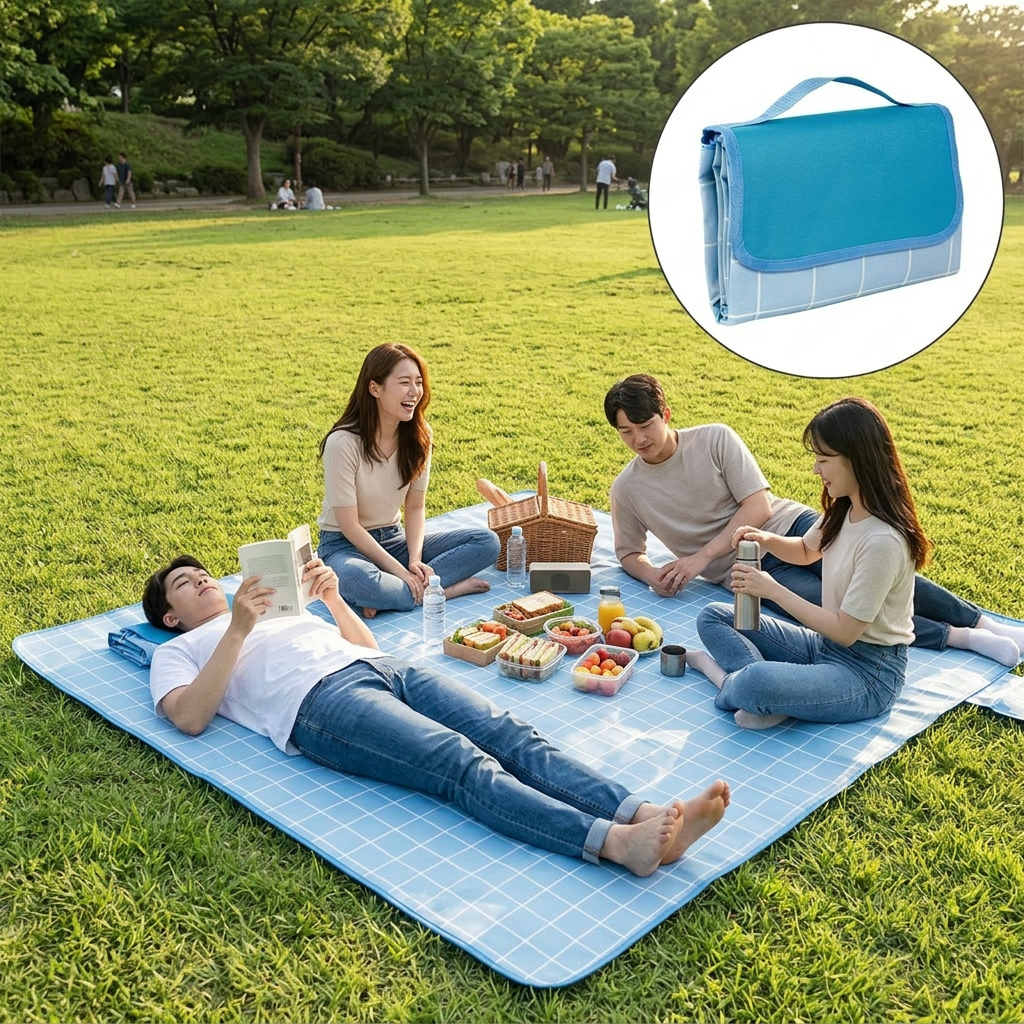담하온 접이식 가방 방수 돗자리 피크닉매트 캠핑 휴대용, 블루 17,500원