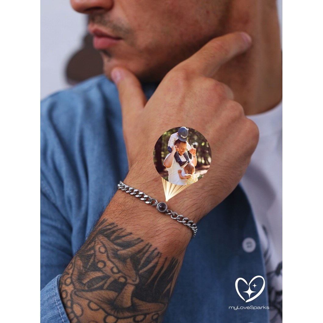 마이러브스파크스 사진 각인 남성 팔찌 맞춤 제작 기념일 선물 35,800원