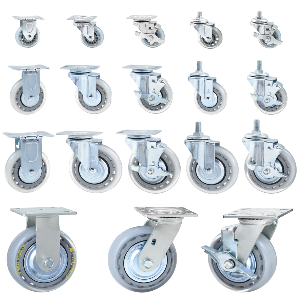 무소음 바퀴 2인치 3인치 4인치 5인치 6인치 인라인 투명 우레탄 산업용 캐스터 경량 중량 회전 브레이크 볼트형 택배 대차 구루마 구르마 카트 끌차 밀차 엘카 선반 작업대 6,500원