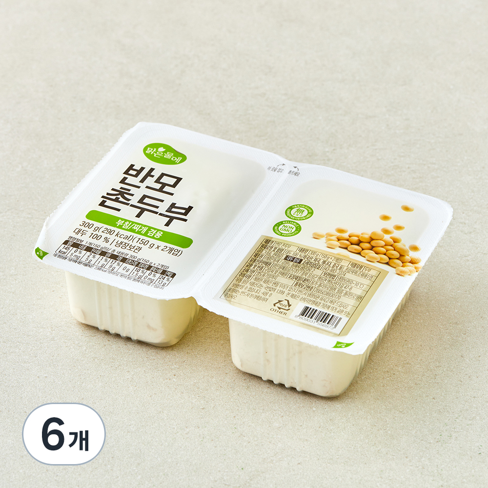 [로켓프레시] 맑은물에 반모 촌두부 2개입, 300g, 6개 6,940원