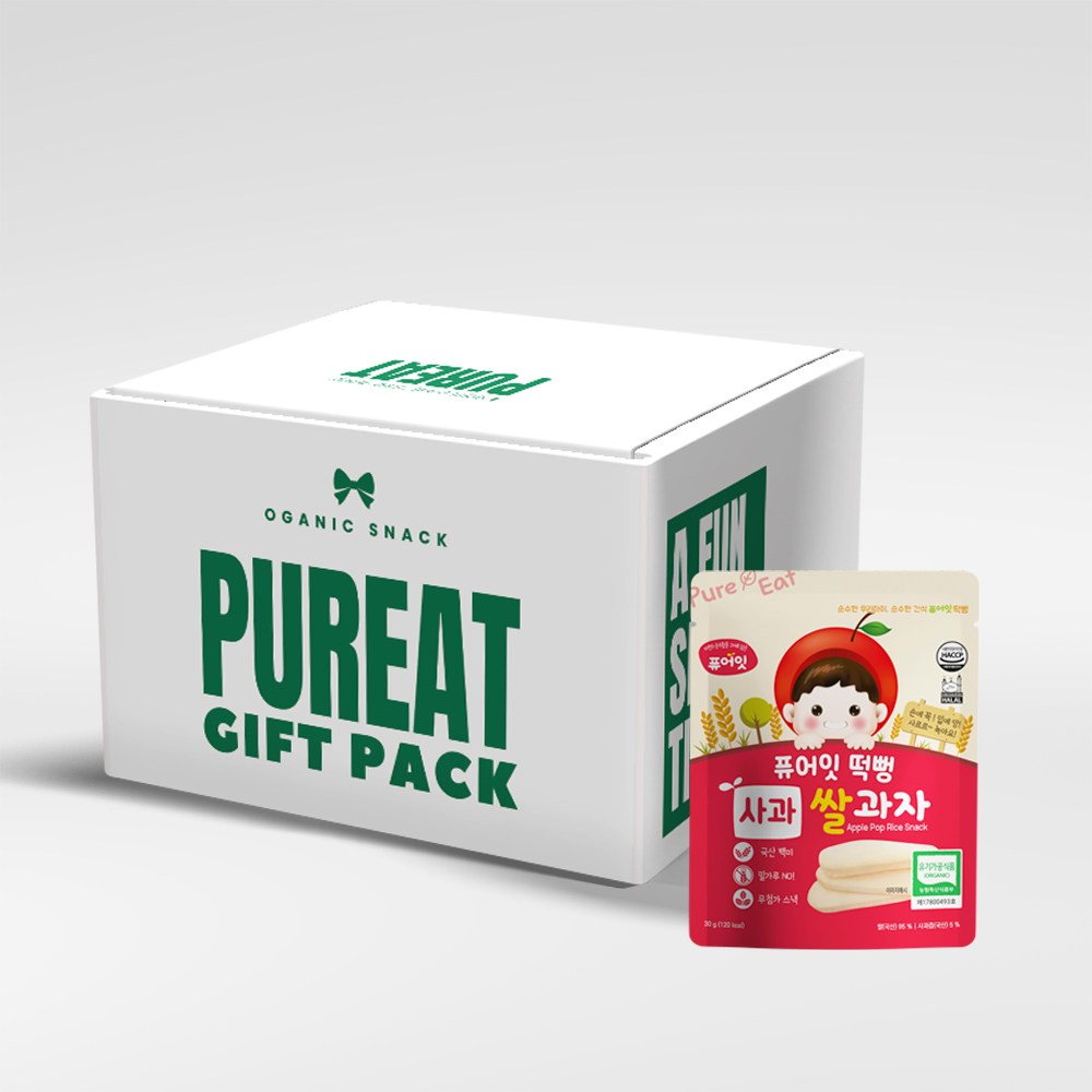 [선물세트] 퓨어잇 유기농 떡뻥 10봉세트 선물용 간식박스 27,600원