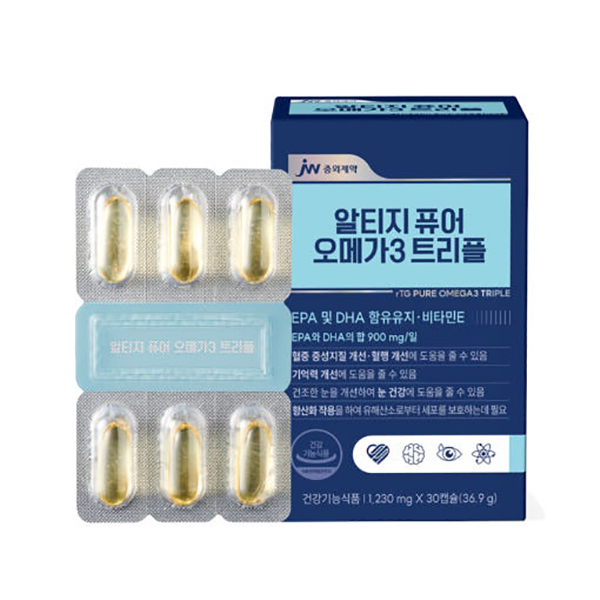 [JW중외제약] 국내산 알티지 퓨어 오메가3 트리플, 30정, 2박스 42,570원