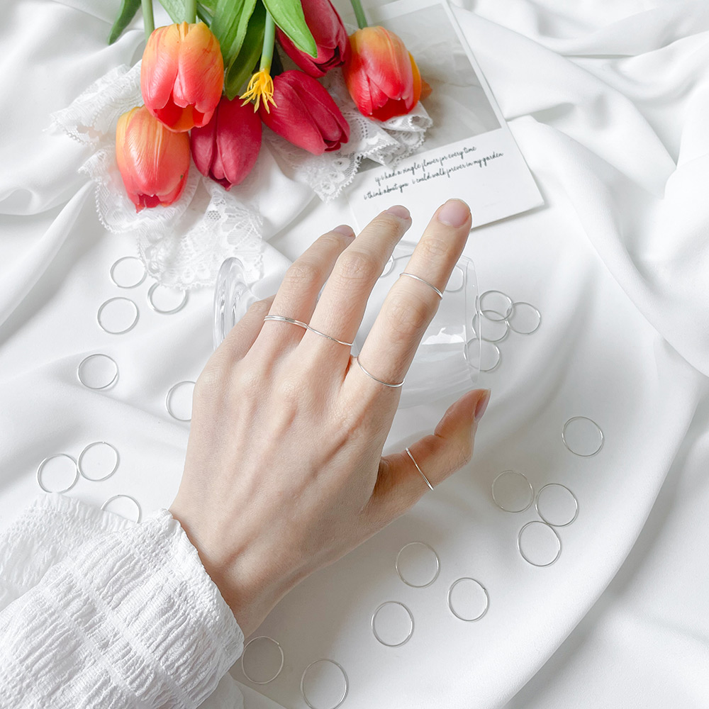 [925실버] 심플 민자 레이어드 열손가락 링 반지 1,900원