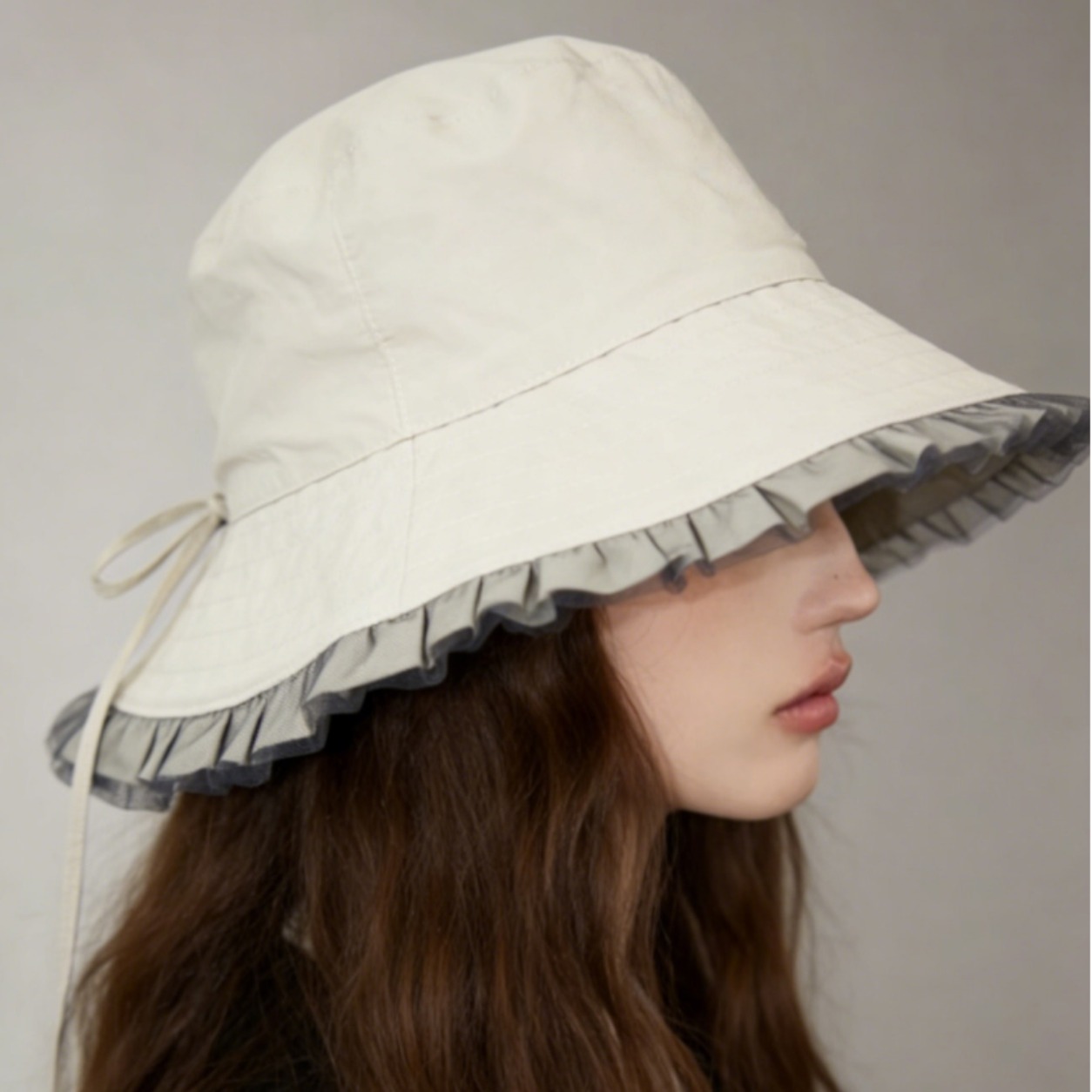 HALOPICK 봄 여름 바캉스 리본 조절가능 프릴 버킷햇 모자 21,000원