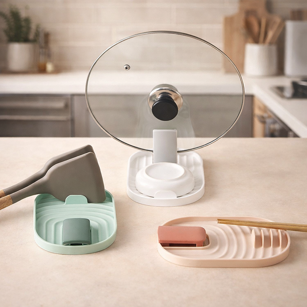 조리도구 냄비뚜껑 받침대 주방정리 조리도구 거치대, 1개, 화이트 4,500원