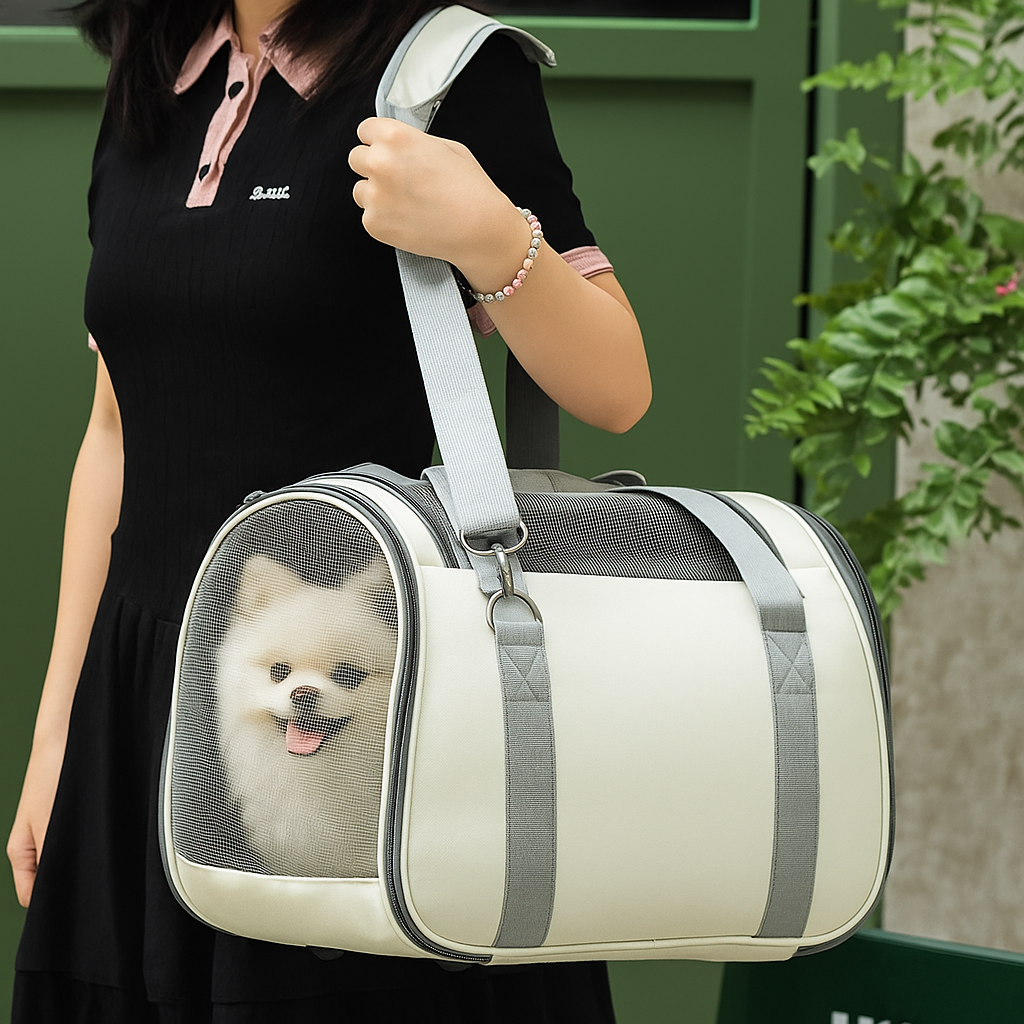 클라민 강아지 고양이 이동가방 애견 이동장 캐리어, 1개, 아이보리 19,900원