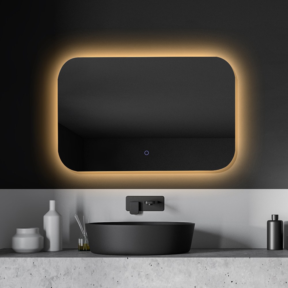 루비드 간접 조명 노프레임 라운드사각 가로형 거울 LED 3가지색 변환 149,000원