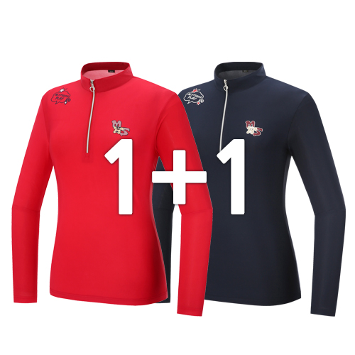 [1+1] 여성 춘추 에센셜 쿨링 라운딩 집업티 SWTW01 간절기 골프웨어 등산 스포츠 아웃도어 티셔츠 스판 작업복 25,900원