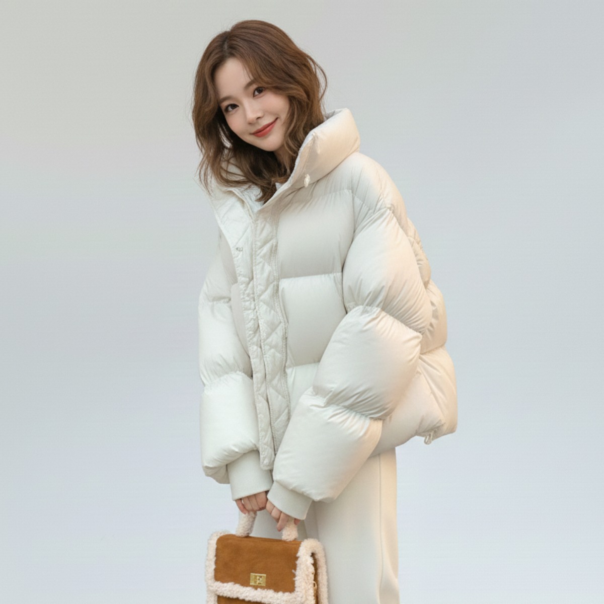 Shopflix 여성용 하이넥 오버핏 숏패딩 후드 루즈핏 겨울 데일리 패딩 점퍼 27,900원